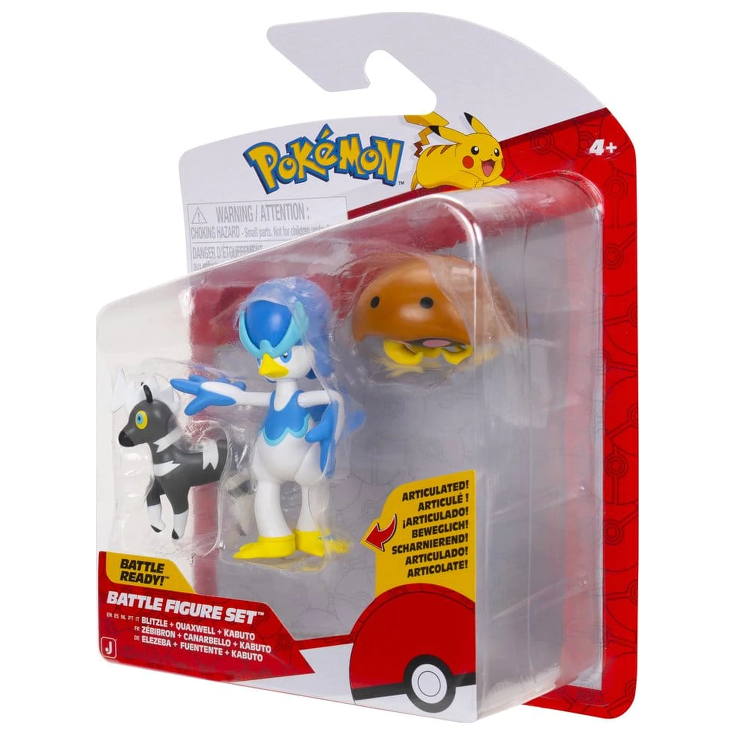 Pokémon Battle figura Blitzle, Kabuto & Quaxwell 3 db-os figura csomag termékfotó