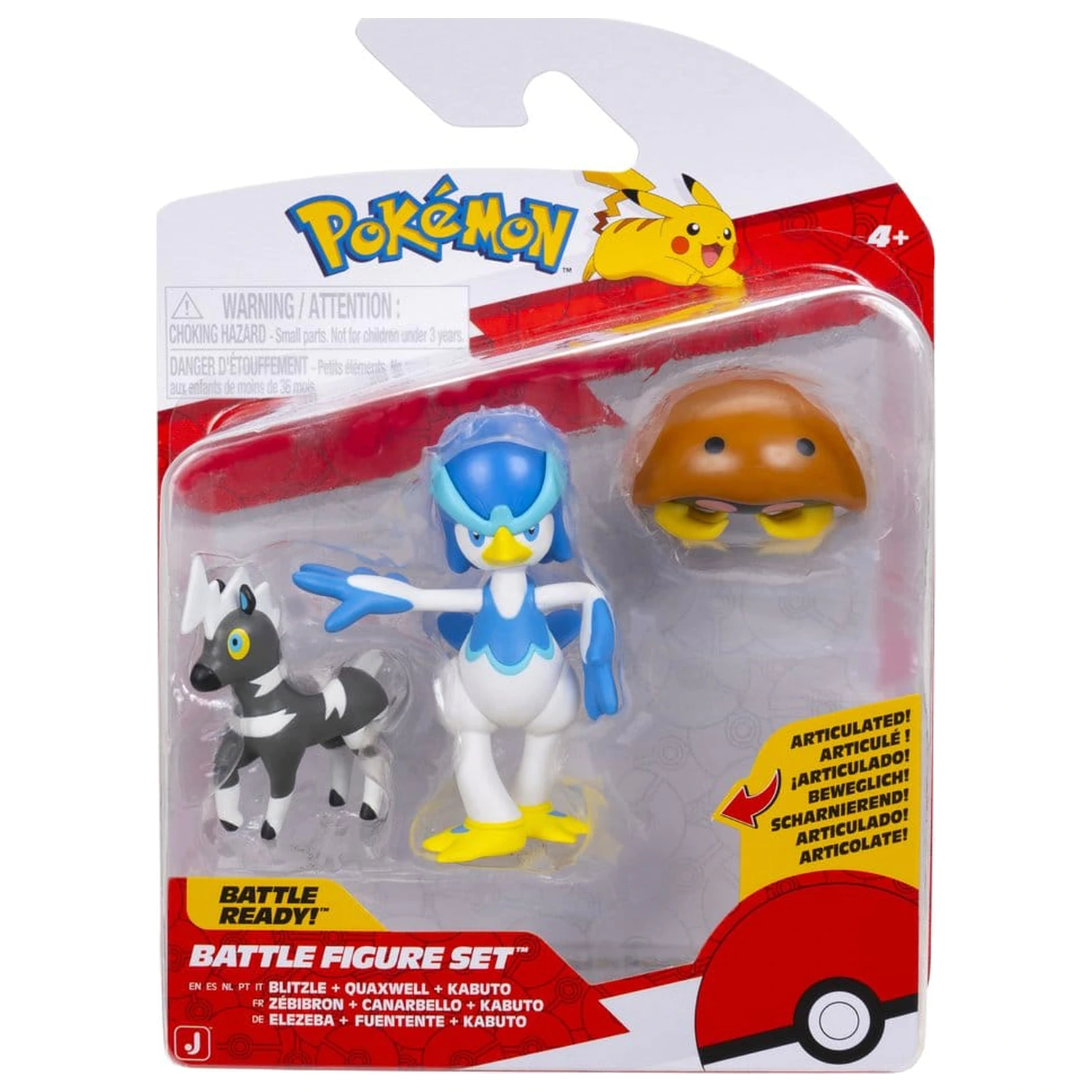 Pokémon Battle figura Blitzle, Kabuto & Quaxwell 3 db-os figura csomag termékfotó