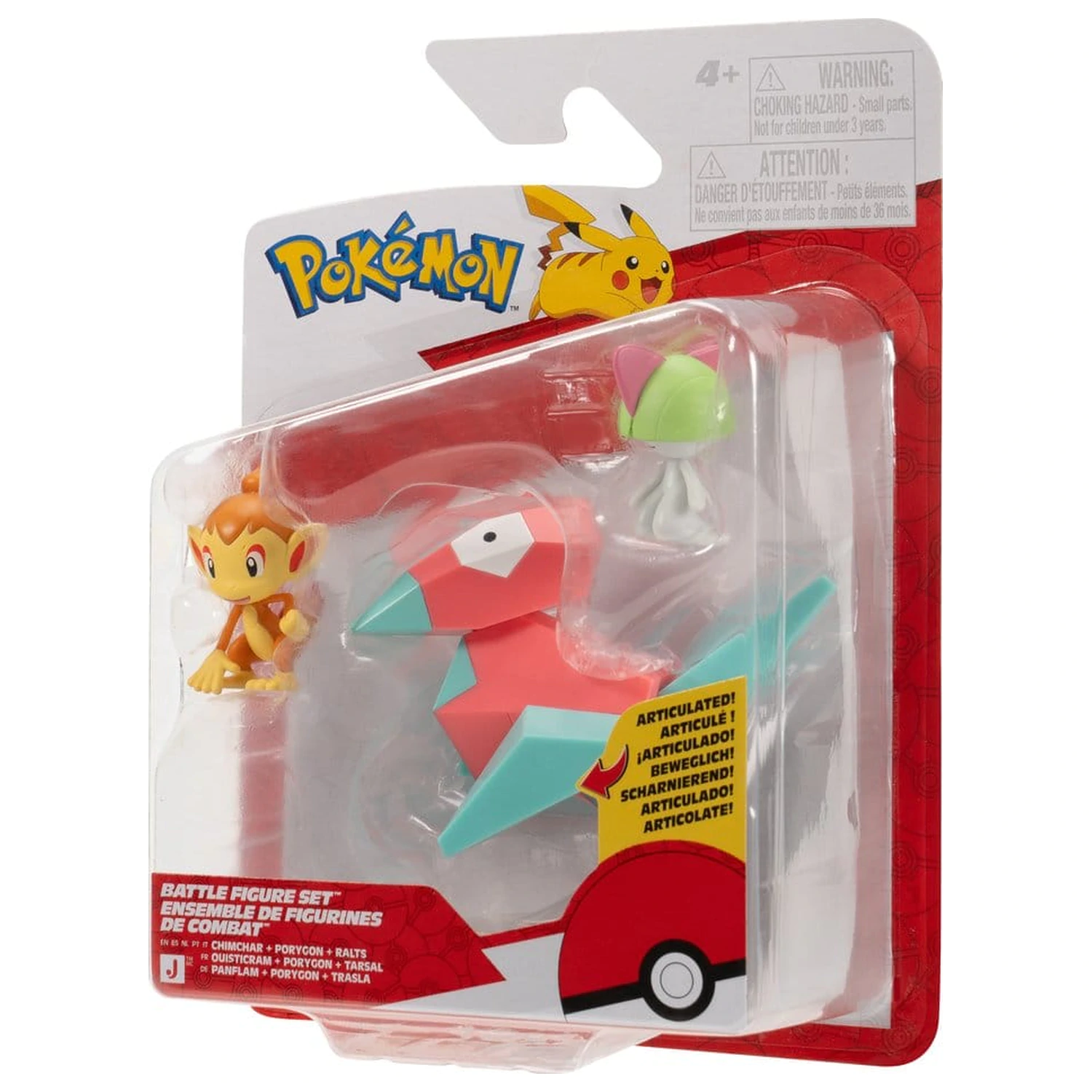 Pokémon Battle figura csomag akciófigura Chimchar, Ralts & Porygon (3-darabos) termékfotó