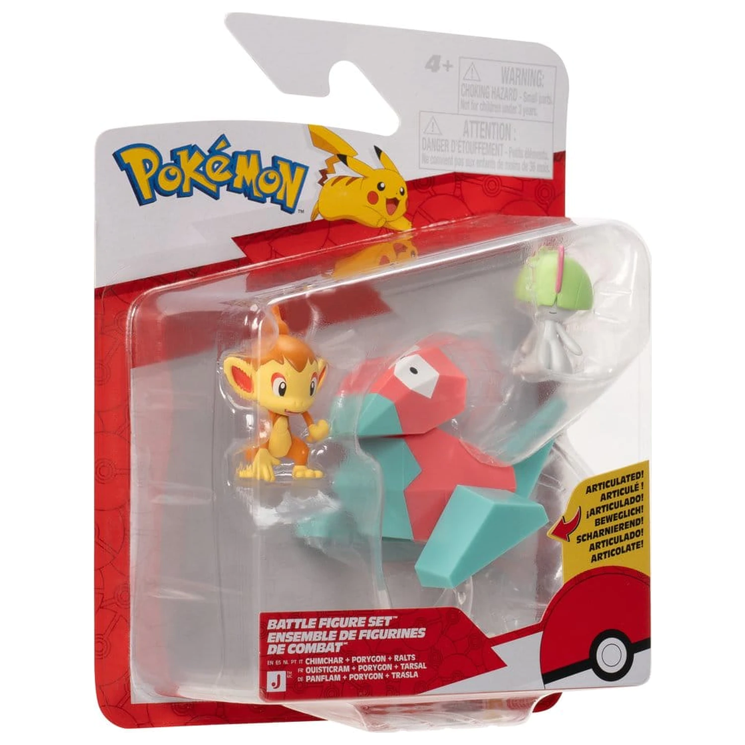 Pokémon Battle figura csomag akciófigura Chimchar, Ralts & Porygon (3-darabos) termékfotó
