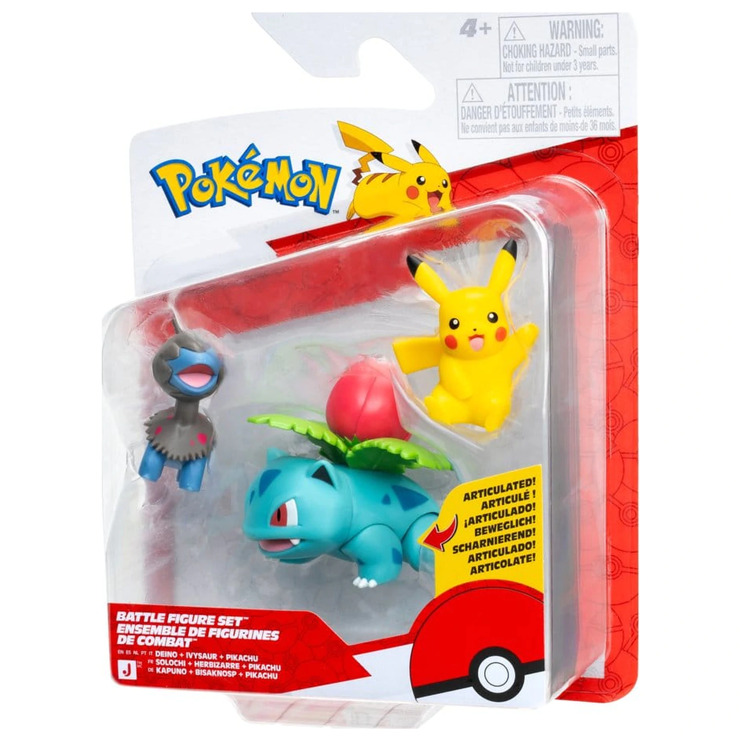 Pokémon Battle figura csomag akciófigura Pikachu, Deino & Ivysaur (3-darabos) termékfotó