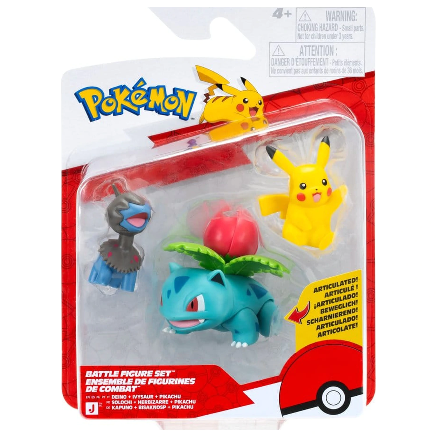 Pokémon Battle figura csomag akciófigura Pikachu, Deino & Ivysaur (3-darabos) termékfotó