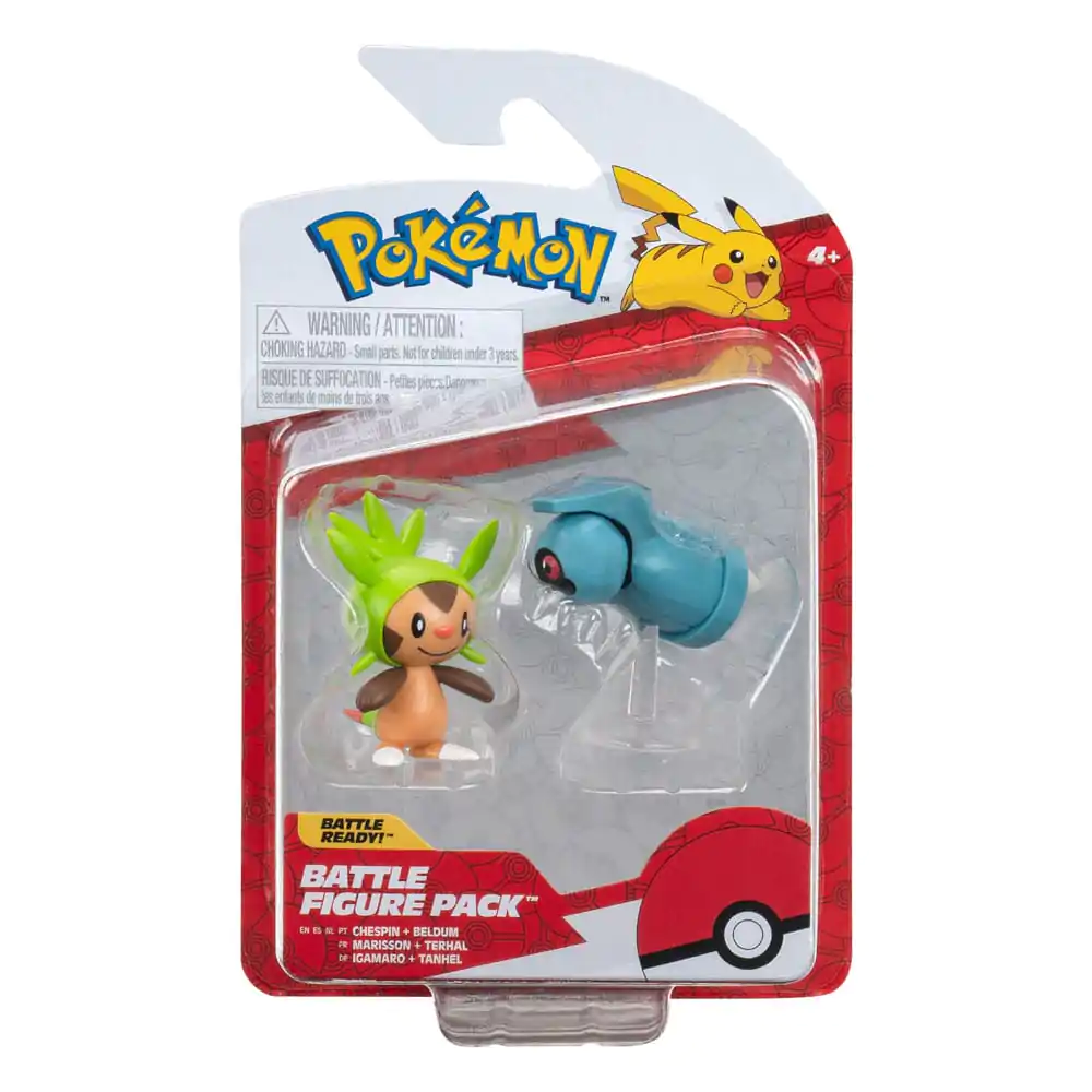 Pokémon Battle Figure figura First Partner Chespin, Beldum 2 db-os figura csomag 5 cm termékfotó