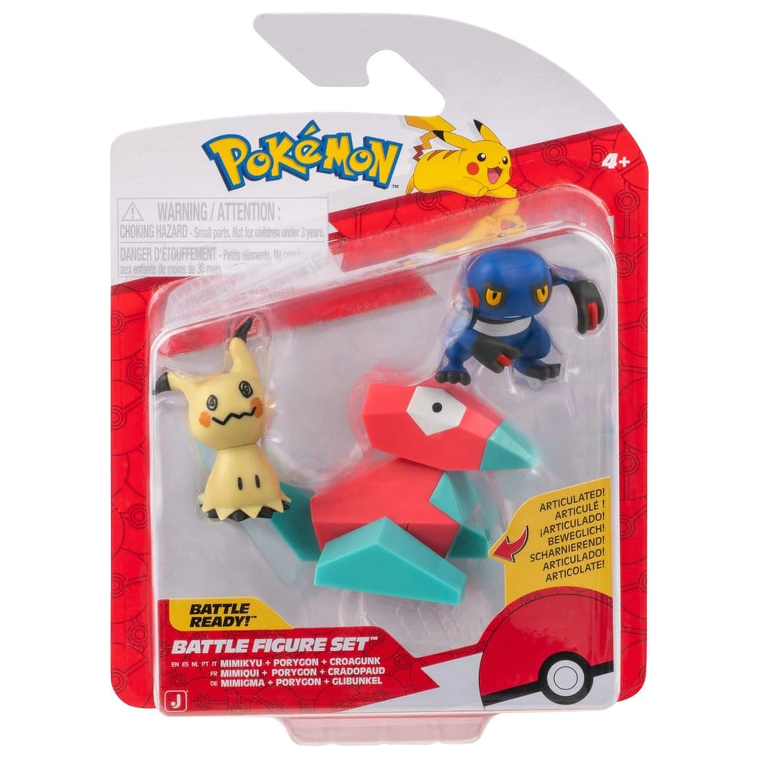 Pokémon Battle figura Mimikyu, Porygon & Croagunk 3 db-os figura csomag termékfotó