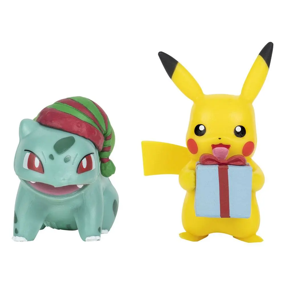 Pokémon Battle figura Pack Holiday Edition: Pikachu &amp; Bulbasaur 5 cm-es Mini figura csomag termékfotó