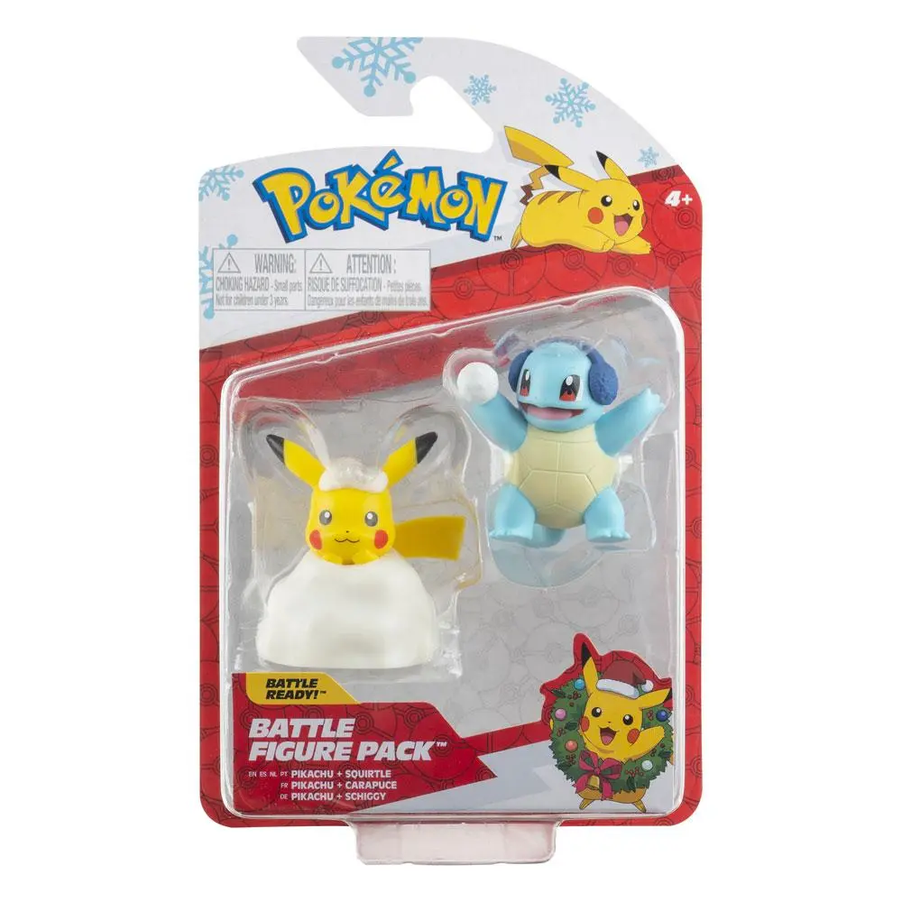 Pokémon Battle figura Pack Holiday Edition: Pikachu &amp; Squirtle 5 cm-es Mini figura csomag termékfotó