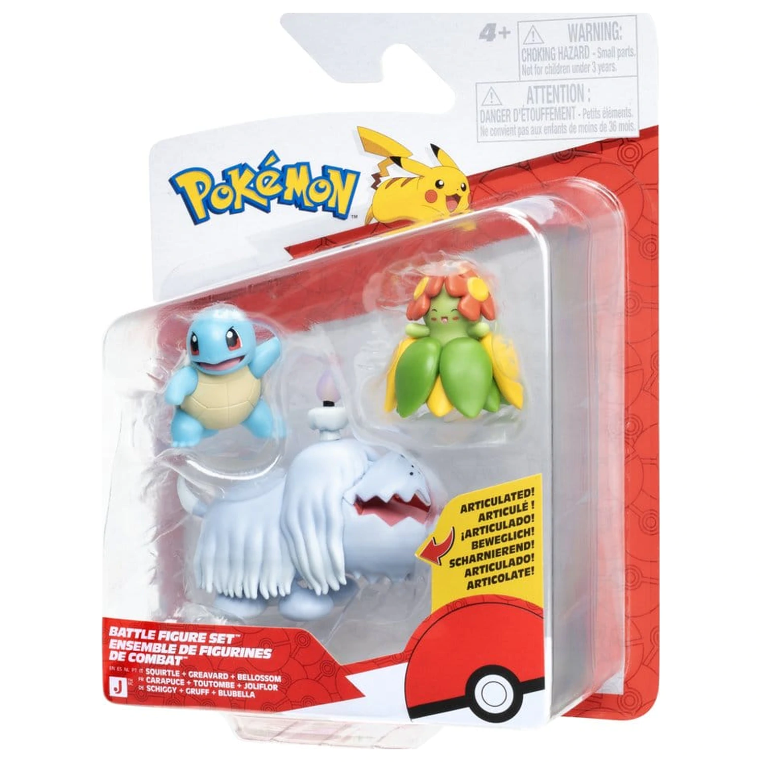 Pokémon Battle figura Squirtle, Greavard & Bellossom 3 db-os figura csomag termékfotó