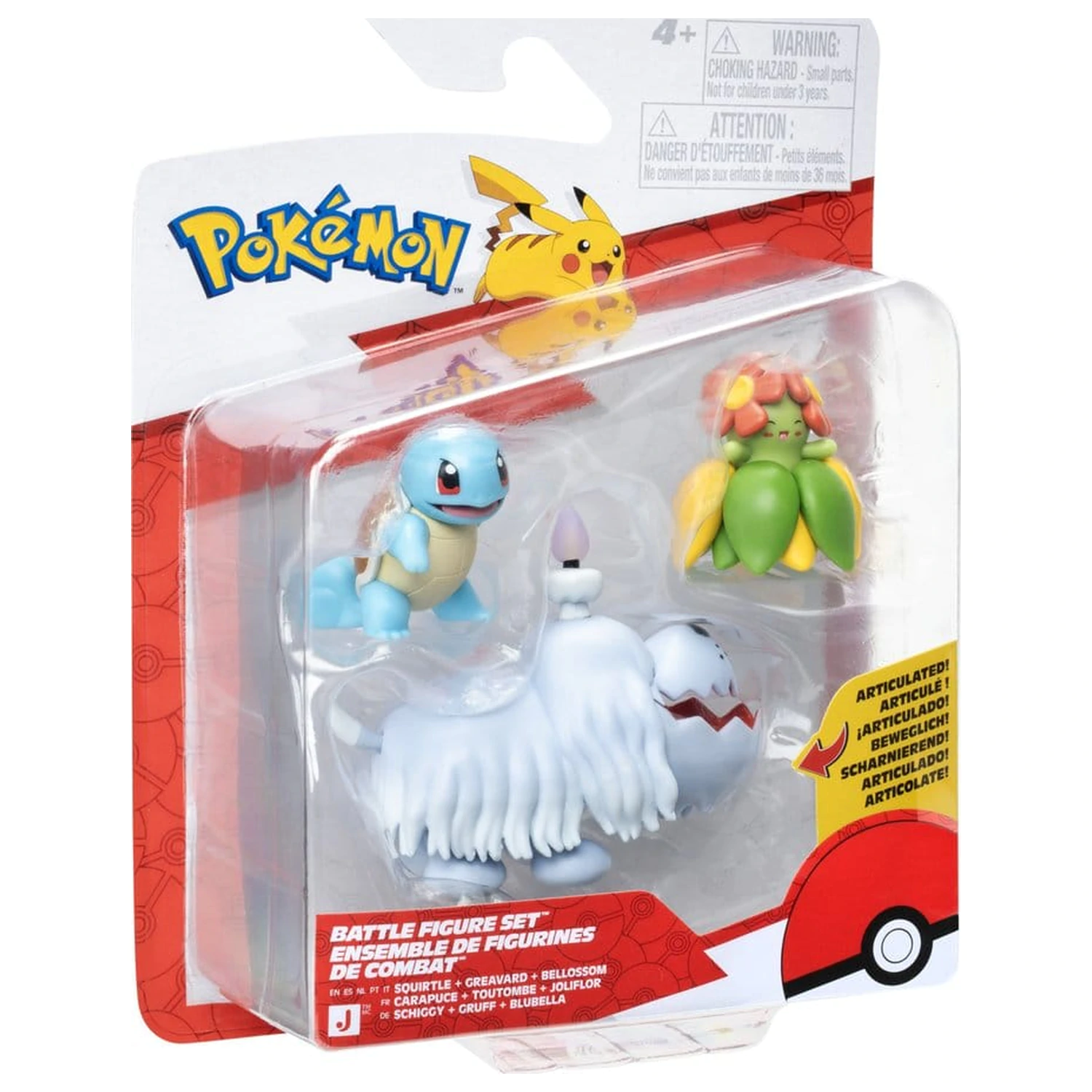 Pokémon Battle figura Squirtle, Greavard & Bellossom 3 db-os figura csomag termékfotó