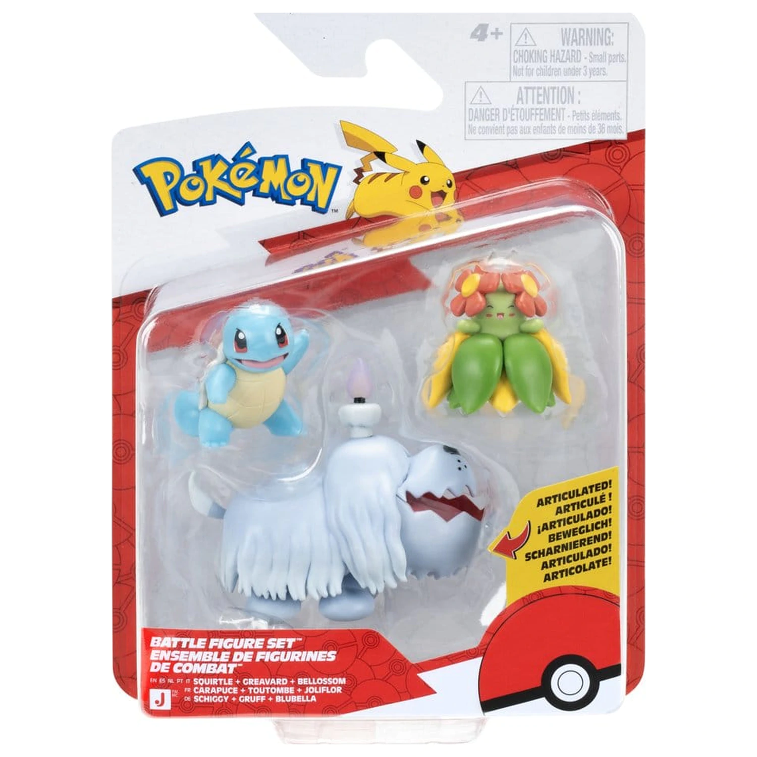 Pokémon Battle figura Squirtle, Greavard & Bellossom 3 db-os figura csomag termékfotó