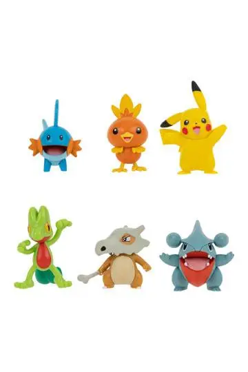 Pokémon Battle figura Treecko, Torchic, Mudkip, Gible, Pikachu, Cubone 6 db-os figura csomag termékfotó