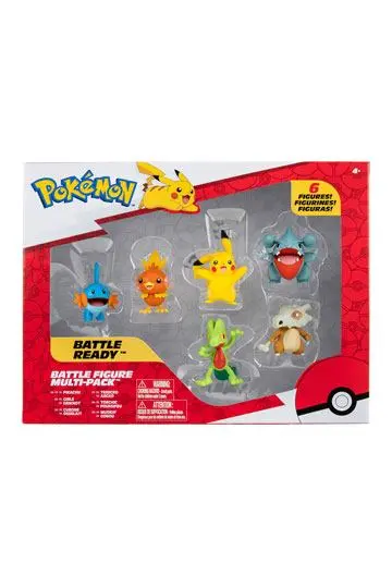 Pokémon Battle figura Treecko, Torchic, Mudkip, Gible, Pikachu, Cubone 6 db-os figura csomag termékfotó