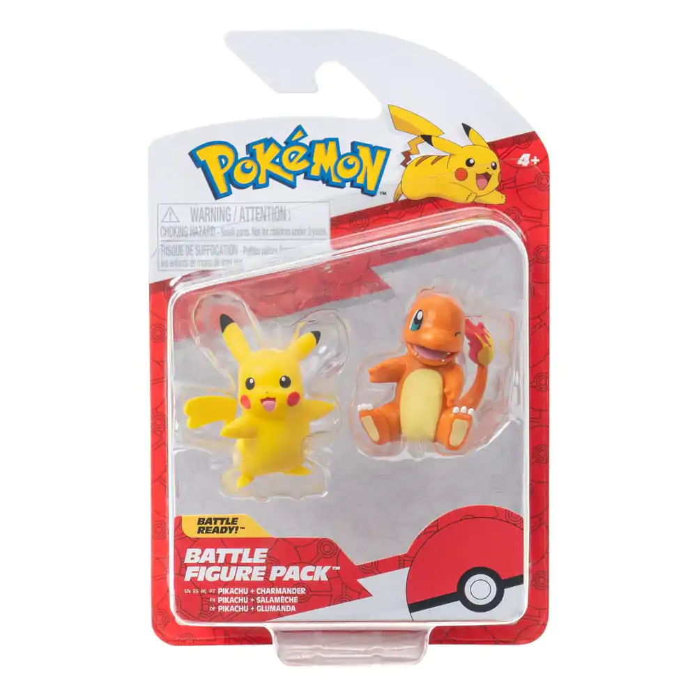Pokémon Battle Figure First Partner Charmander #2, female Pikachu 2 db-os figura csomag termékfotó