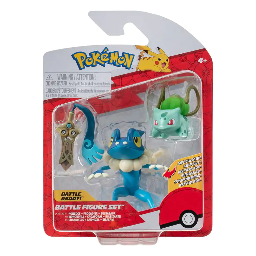 Pokémon Battle Figure Honedge, Bulbasaur #4, Frogadier 3 db-os figura csomag 5 cm termékfotó