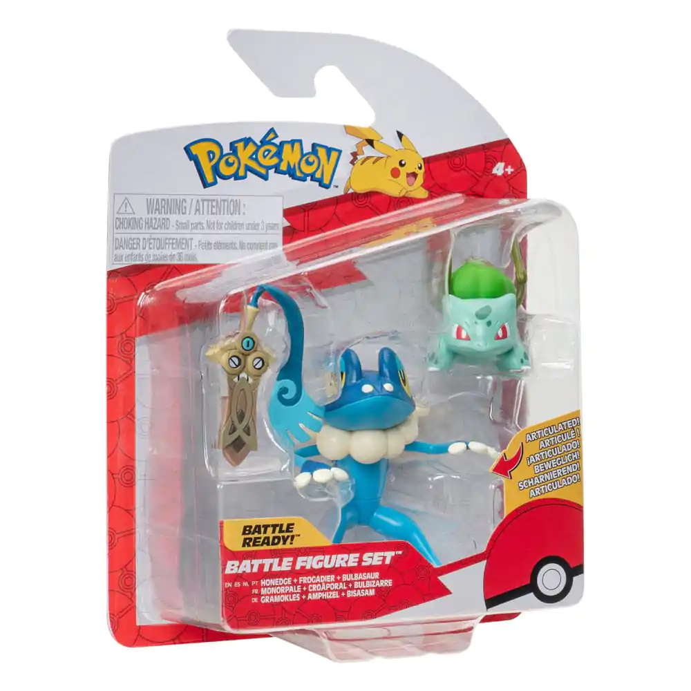 Pokémon Battle Figure Honedge, Bulbasaur #4, Frogadier 3 db-os figura csomag 5 cm termékfotó