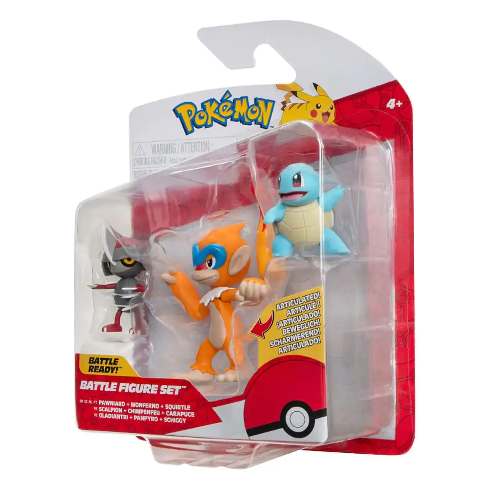 Pokémon Battle Figure Pawniard, Squirtle #1, Monferno 3 db-os figura csomag 5 cm termékfotó