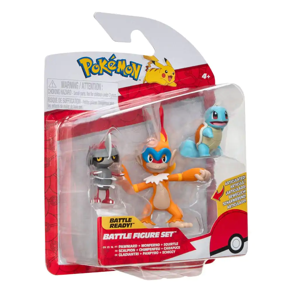 Pokémon Battle Figure Pawniard, Squirtle #1, Monferno 3 db-os figura csomag 5 cm termékfotó