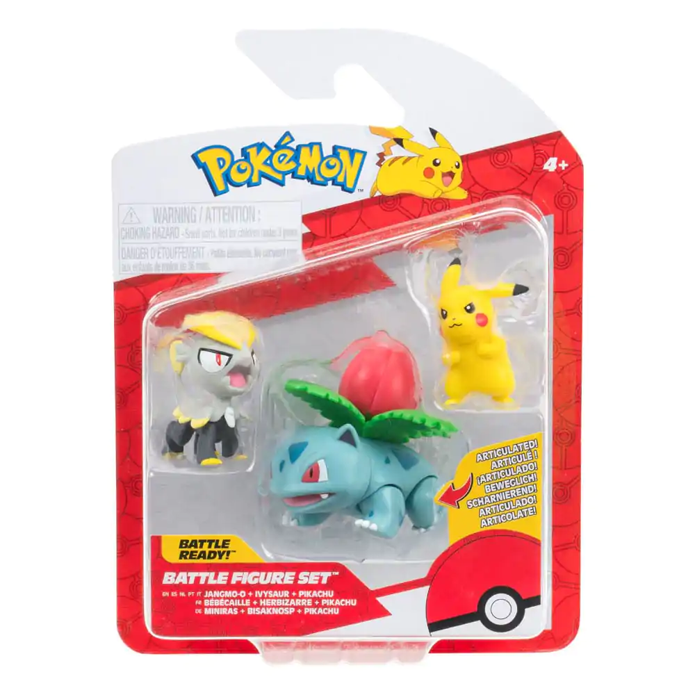 Pokémon Battle Figure Pikachu #2, Jangmo-o, Ivysaur 3 db-os figura csomag termékfotó