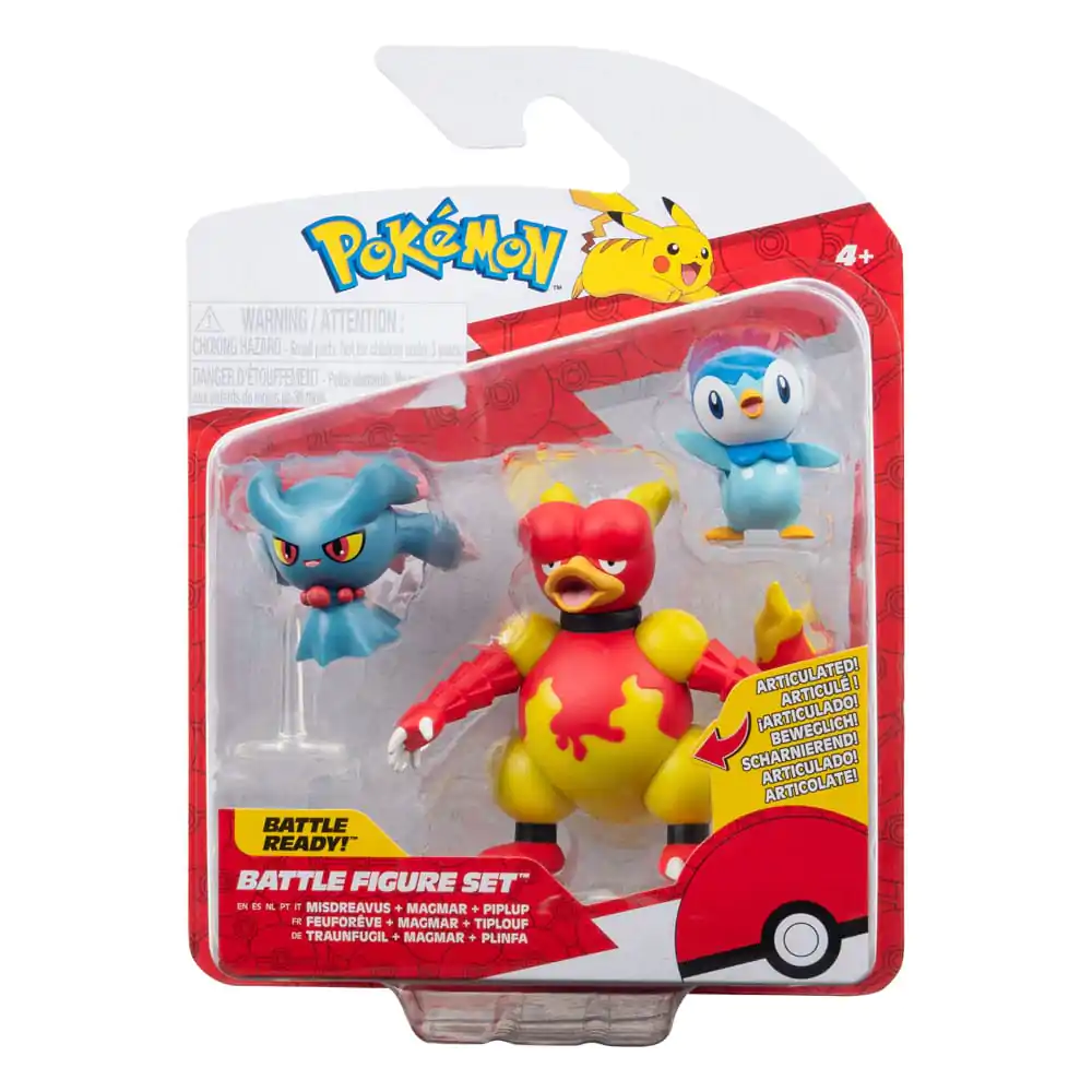 Pokémon Battle Figure Piplup, Misdreavus, Magmar 3 db-os figura csomag 5 cm termékfotó