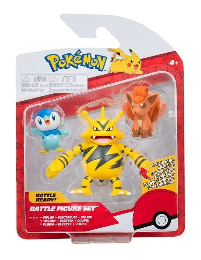 Pokémon Battle Figure Piplup, Vulpix, Electabuzz 3 db-os figura csomag termékfotó