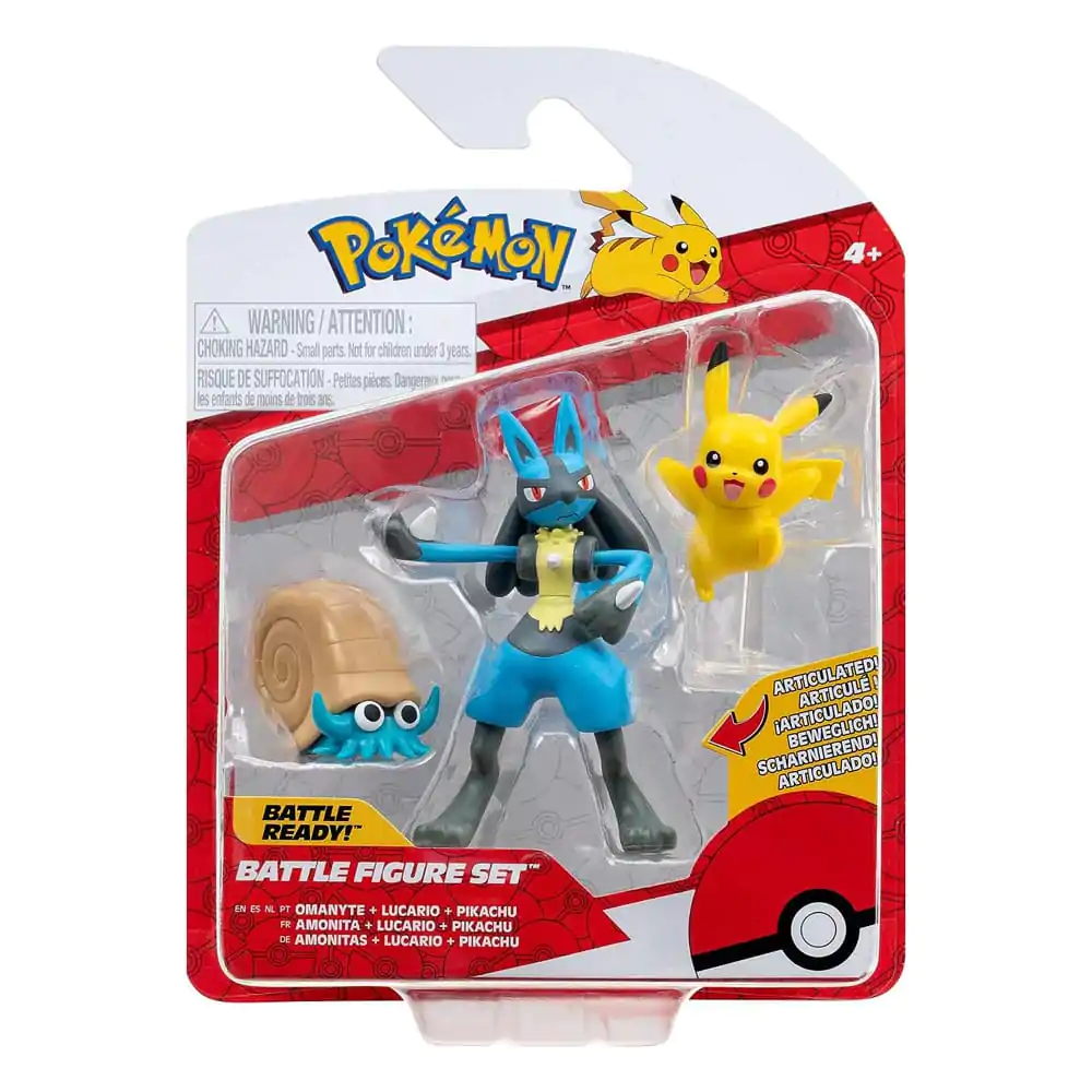 Pokémon Battle Figure Set Pikachu, Omanyte, Lucario 3 db-os figura csomag termékfotó