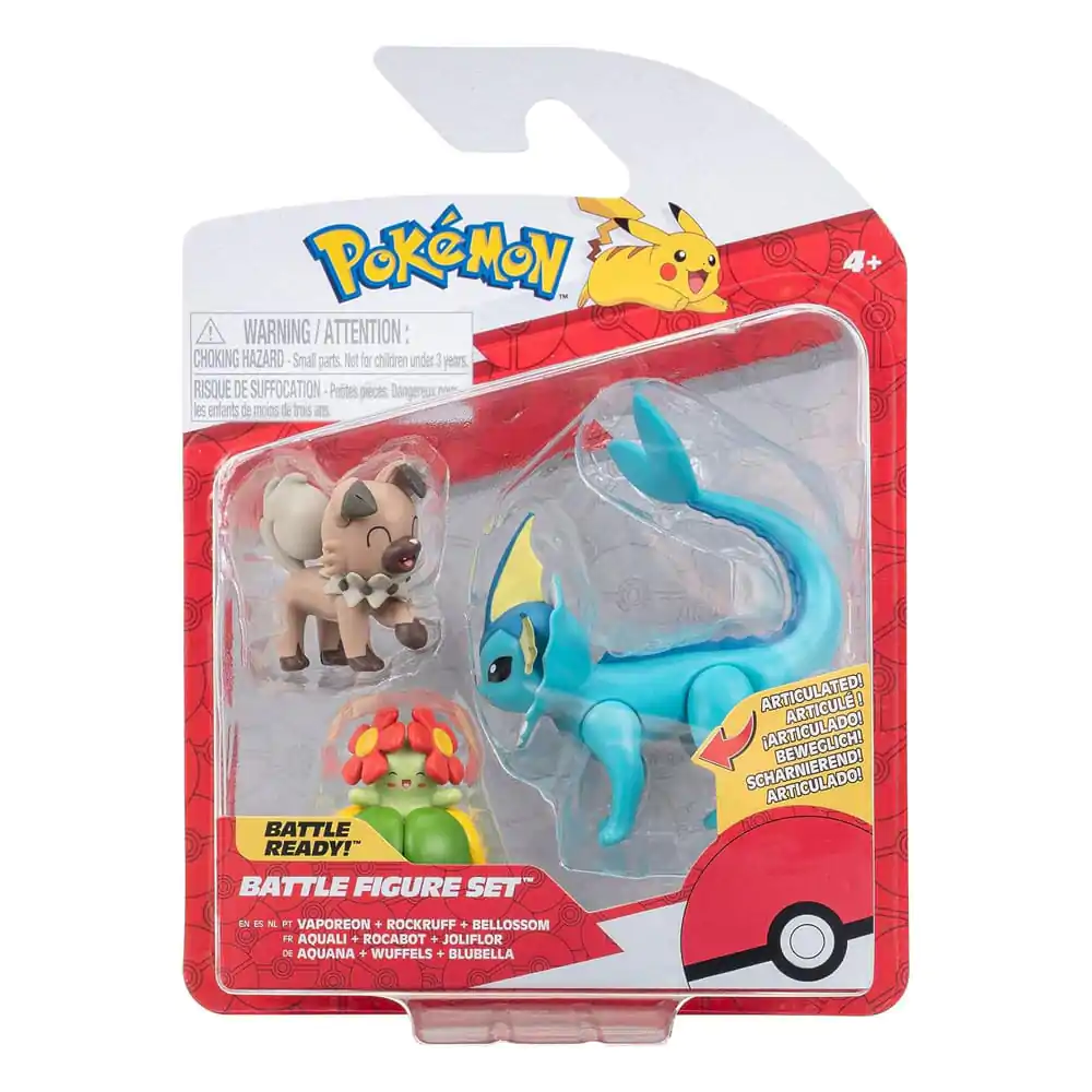 Pokémon Battle Figure Set Rockruff, Bellossom, Vaporeon 3 db-os figura csomag termékfotó