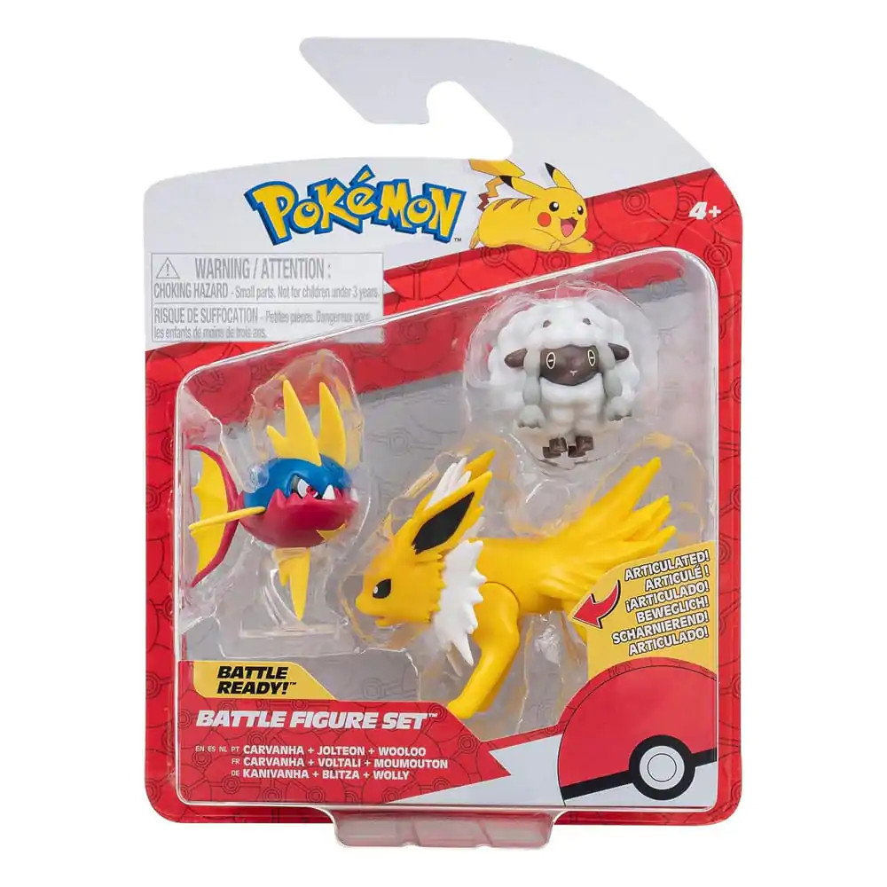 Pokémon Battle Figure set Wooloo, Carvanha, Jolteon 3 db-os figura csomag termékfotó