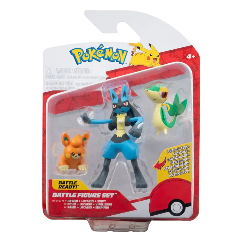 Pokémon Battle Figure Snivy, Pawmi, Lucario 3 db-os figura csomag 5 cm termékfotó