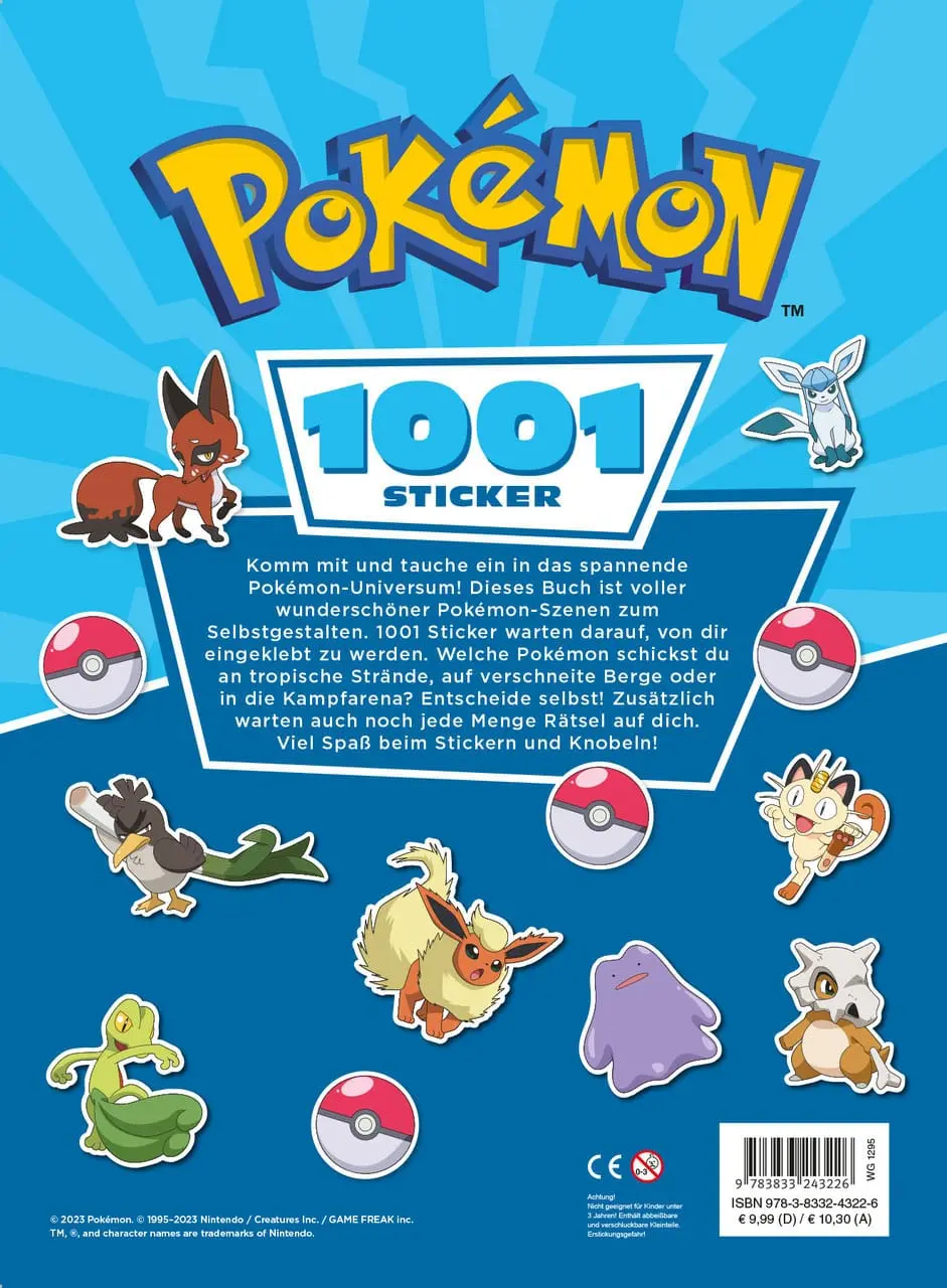 Pokémon Book 1001 Sticker Német nyelvű termékfotó