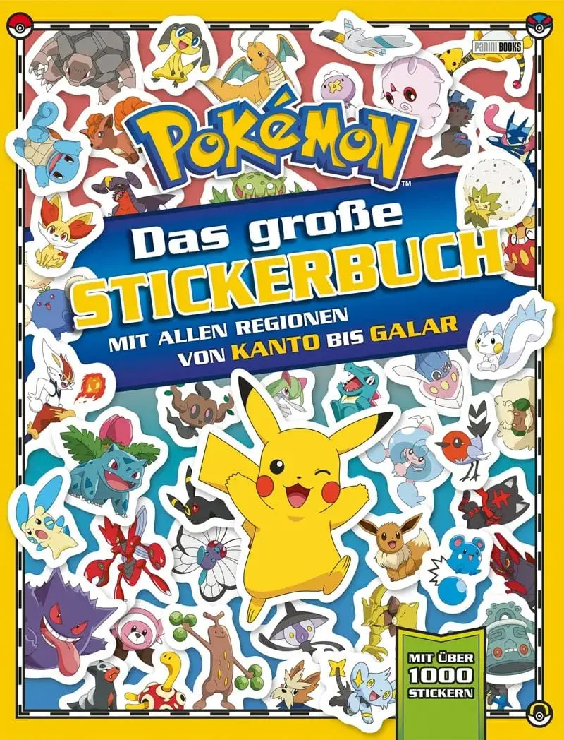 Pokémon Book Das große Stickerbuch mit allen Regionen von Kanto bis Galar Német nyelvű termékfotó