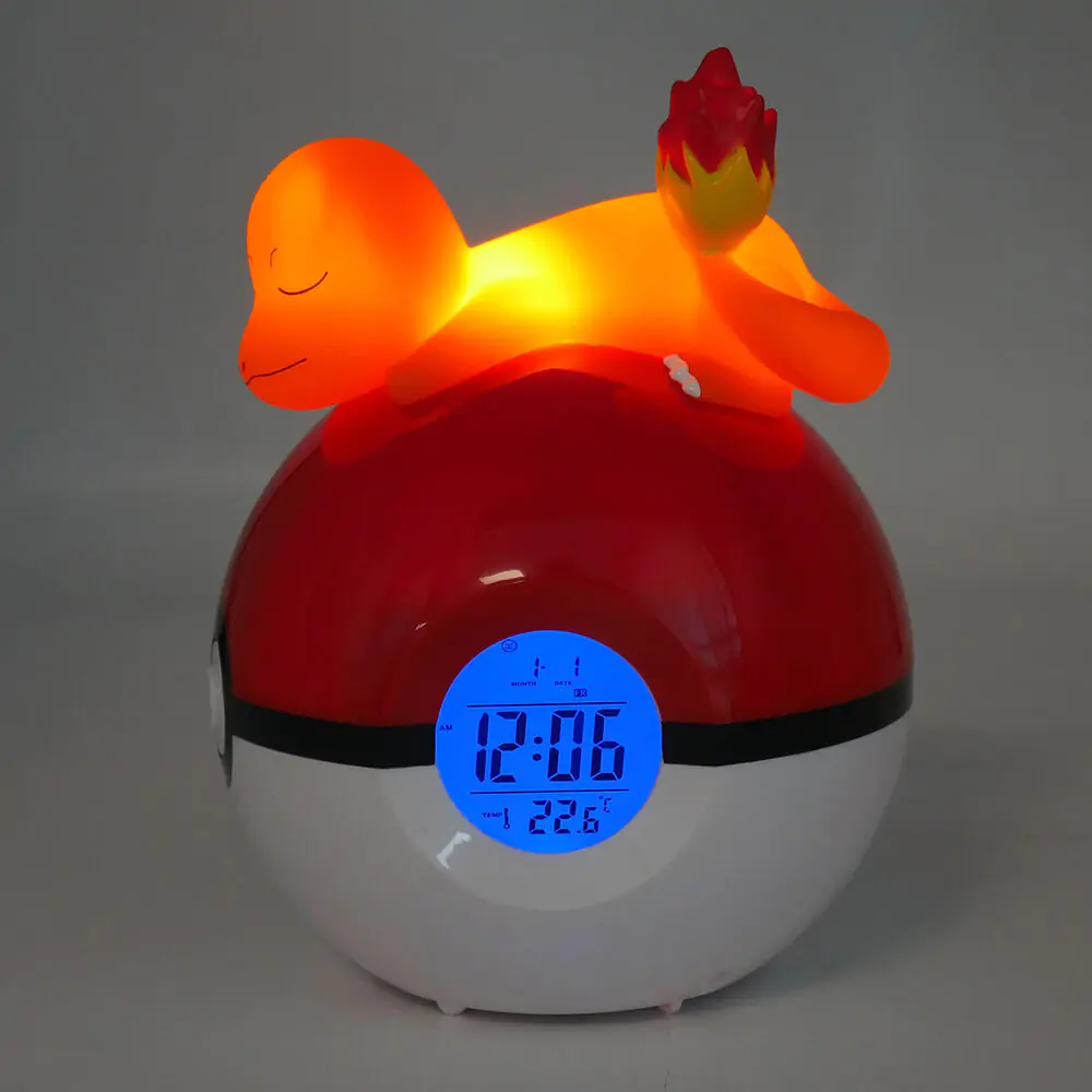 Pokemon Charmander Pokeball lámpás ébresztőóra termékfotó