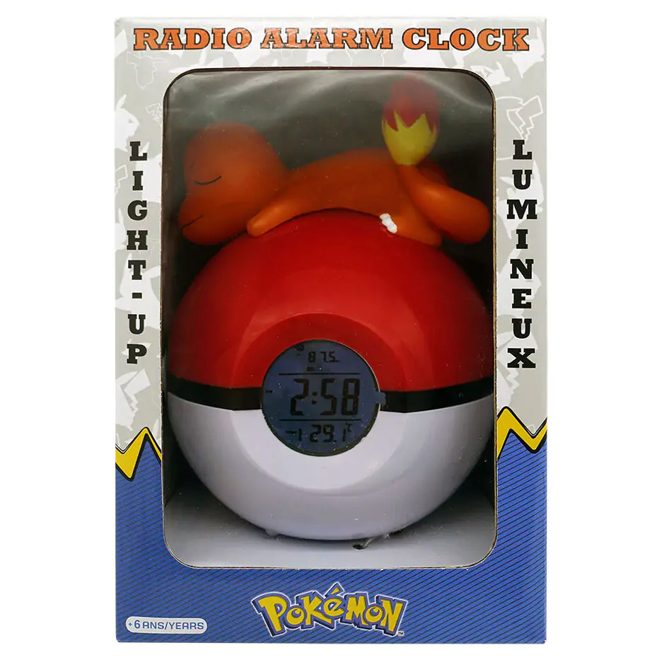 Pokemon Charmander Pokeball lámpás ébresztőóra termékfotó