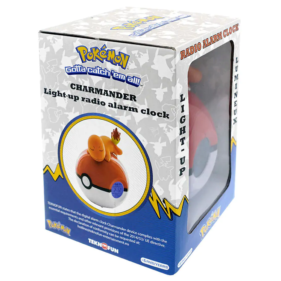 Pokemon Charmander Pokeball lámpás ébresztőóra termékfotó