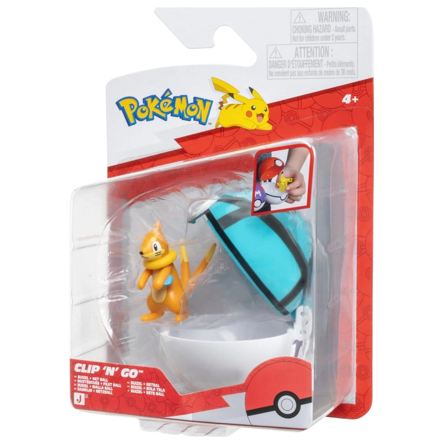 Pokémon Clip 'n' Go akciófigura Buizel & Net Ball termékfotó
