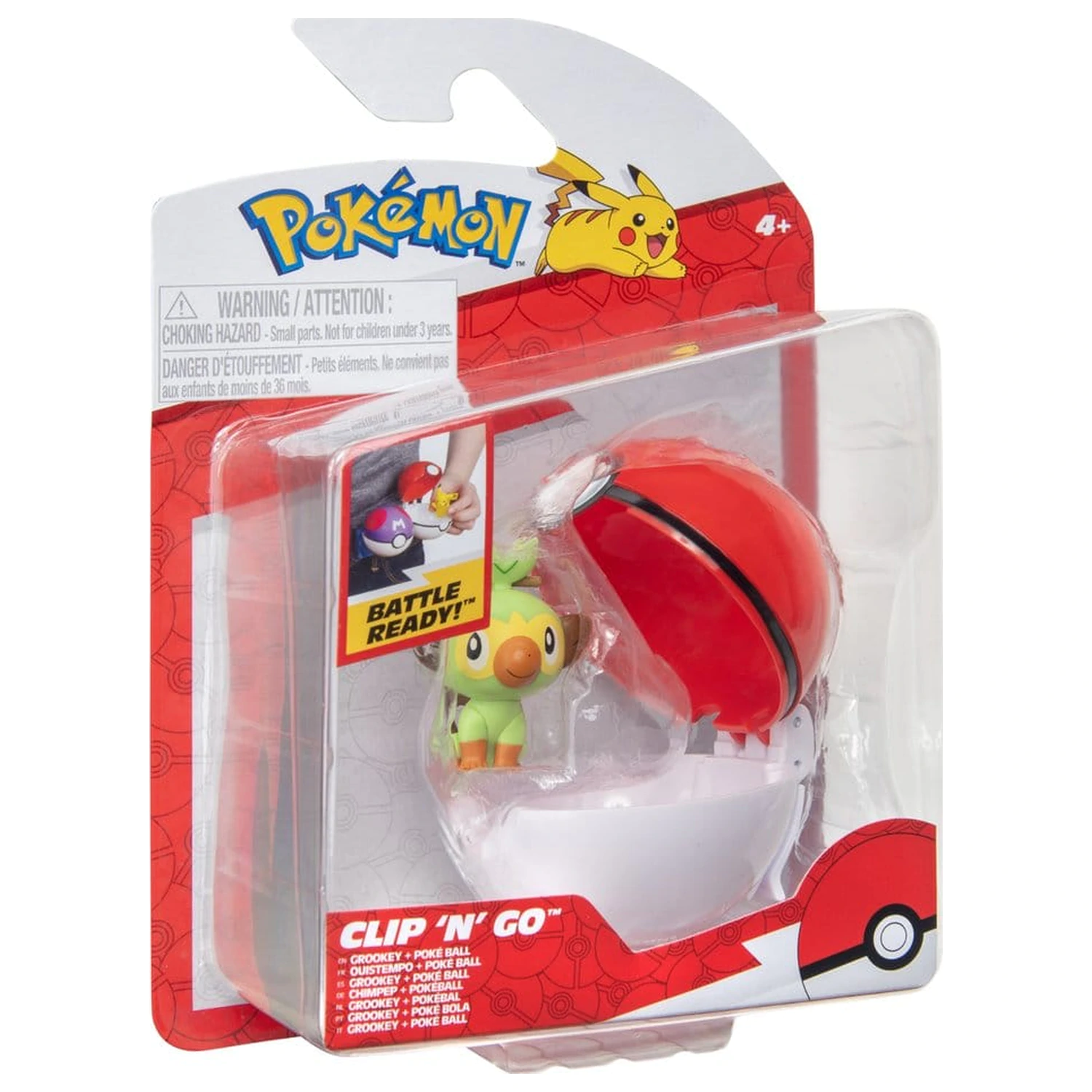 Pokémon Clip 'n' Go akciófigura Wave 21 Grookey & Poké Ball termékfotó