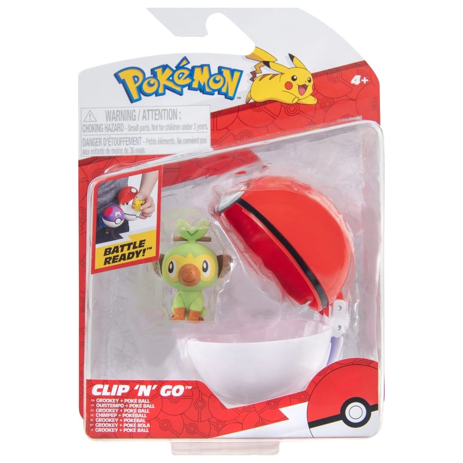Pokémon Clip 'n' Go akciófigura Wave 21 Grookey & Poké Ball termékfotó