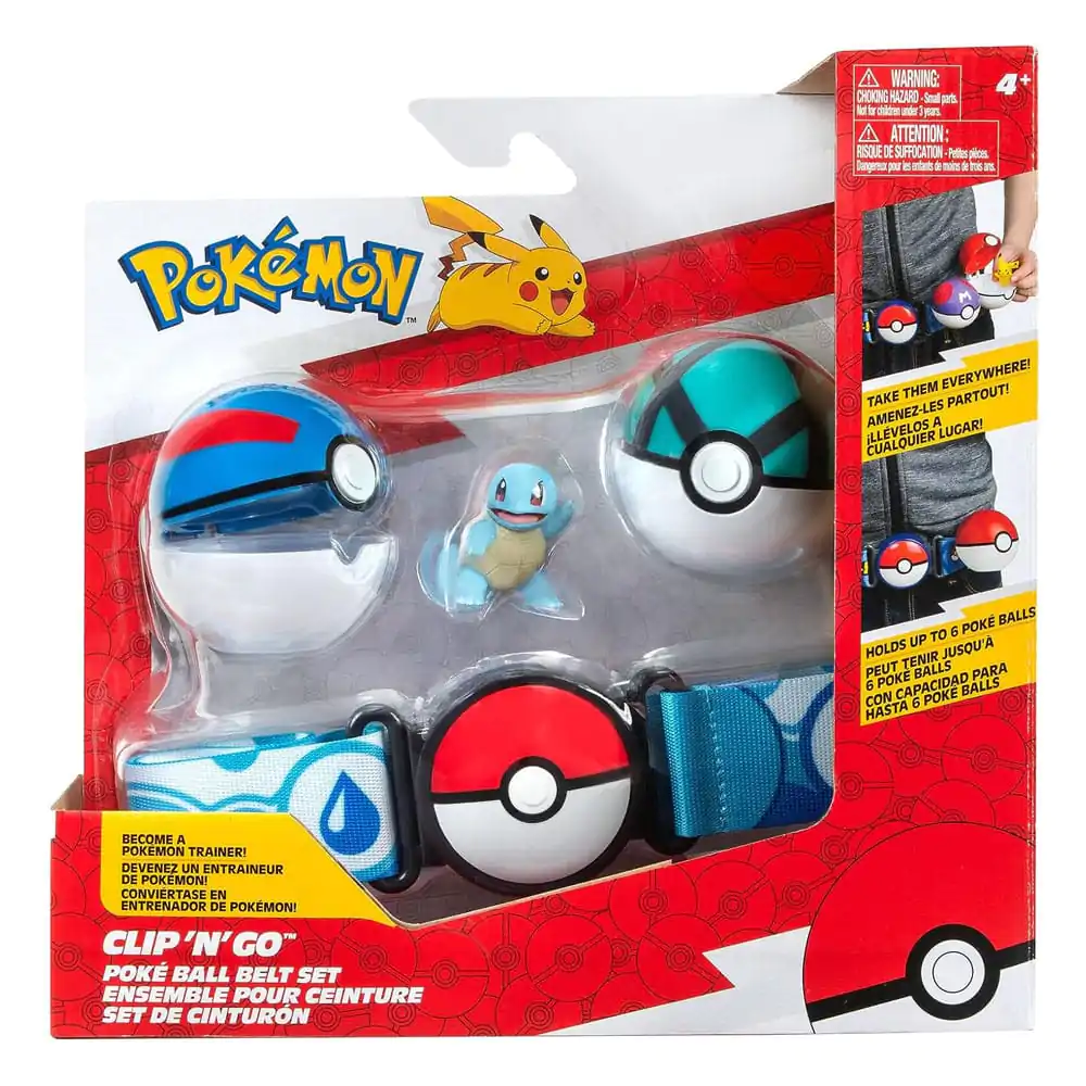 Pokémon Clip'n'Go Poké Ball Belt Set Great Ball, Net Ball &amp; Squirtle termékfotó