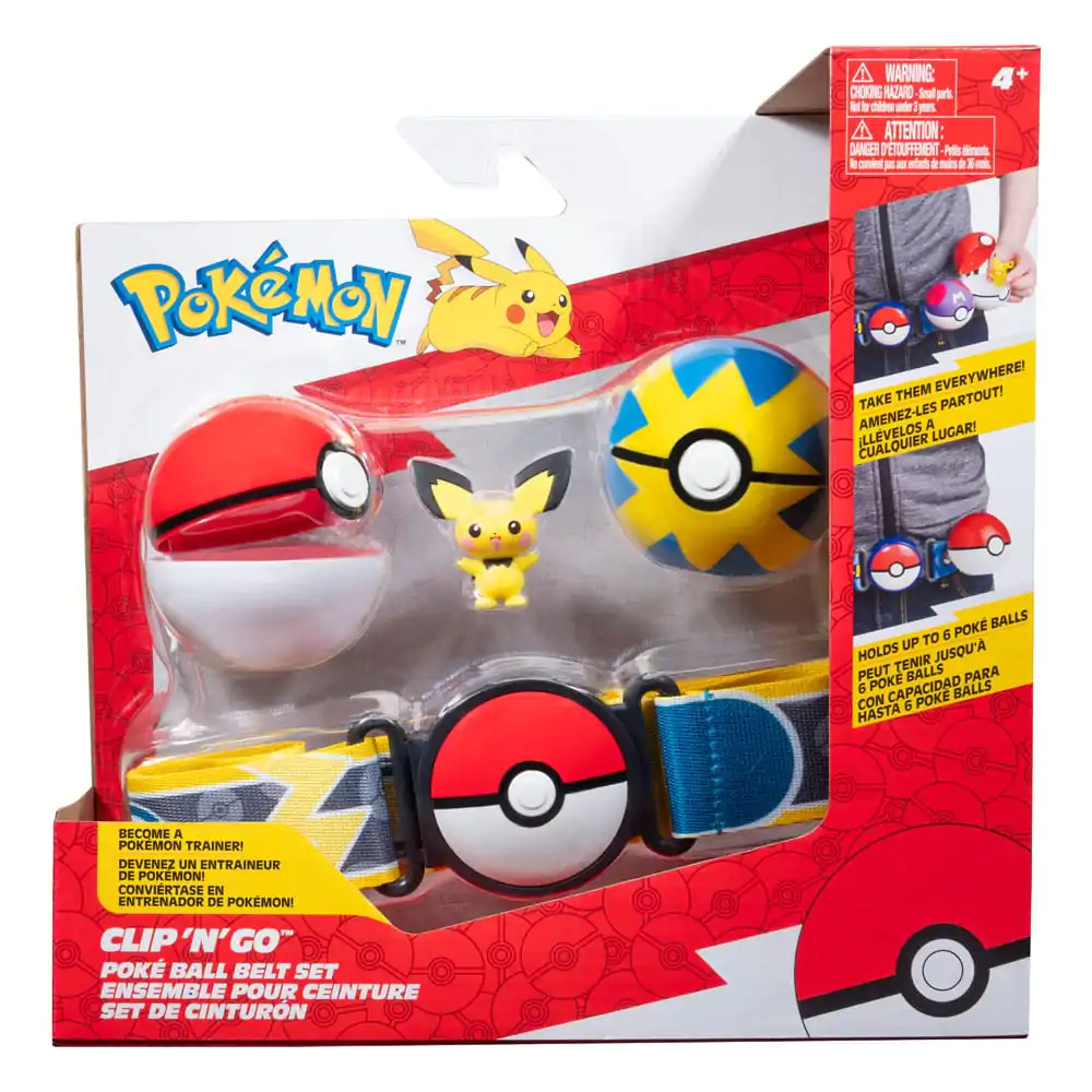 Pokémon Clip'n'Go Poké Ball Belt Set Poké Ball, Quick Ball &amp; Pichu termékfotó