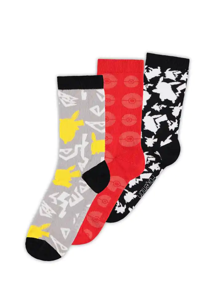 Pokemon Socks 3-Pack Crew 43-46 termékfotó