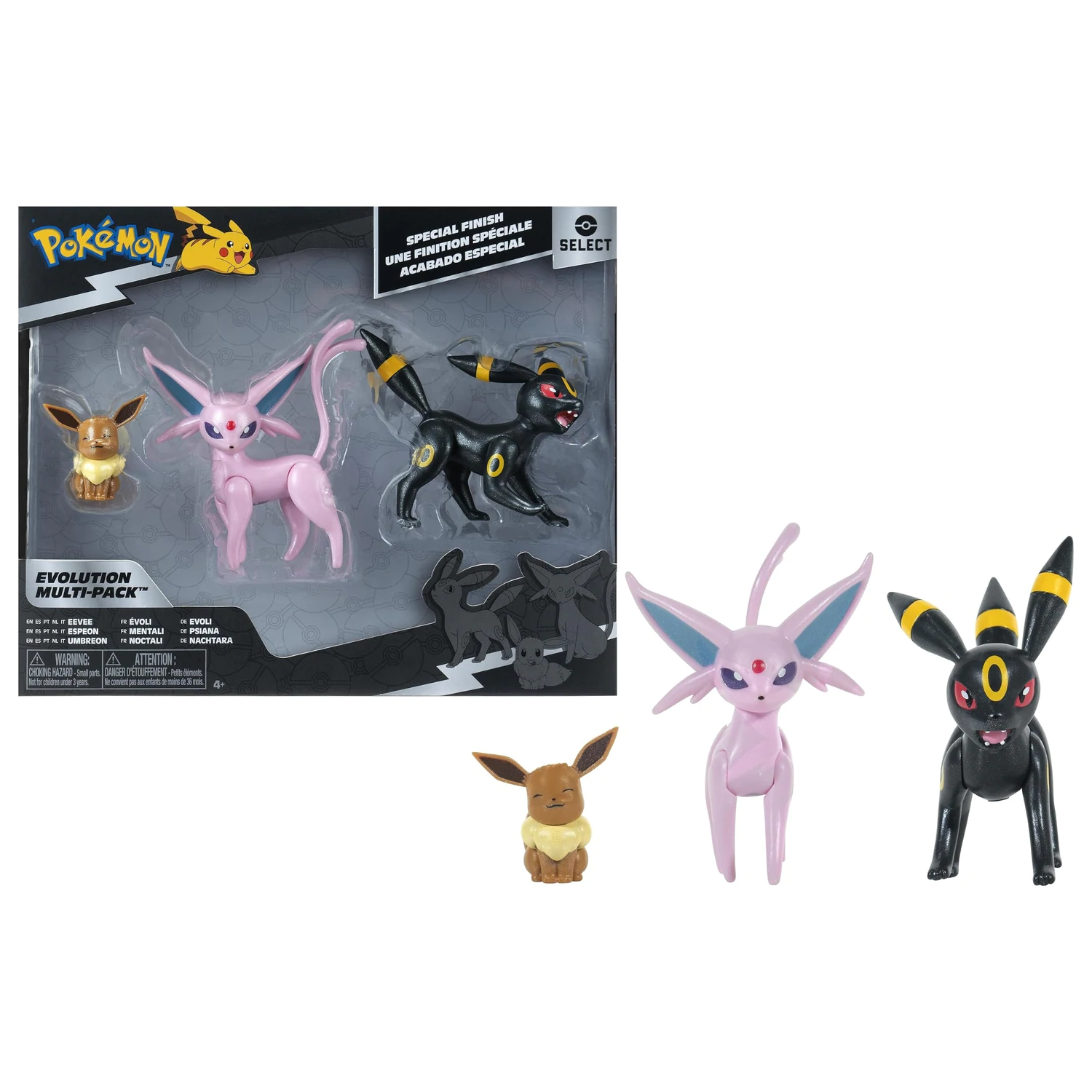 Pokémon Eevee, Espeon & Umbreon Multipack Special Finish figura csomag termékfotó