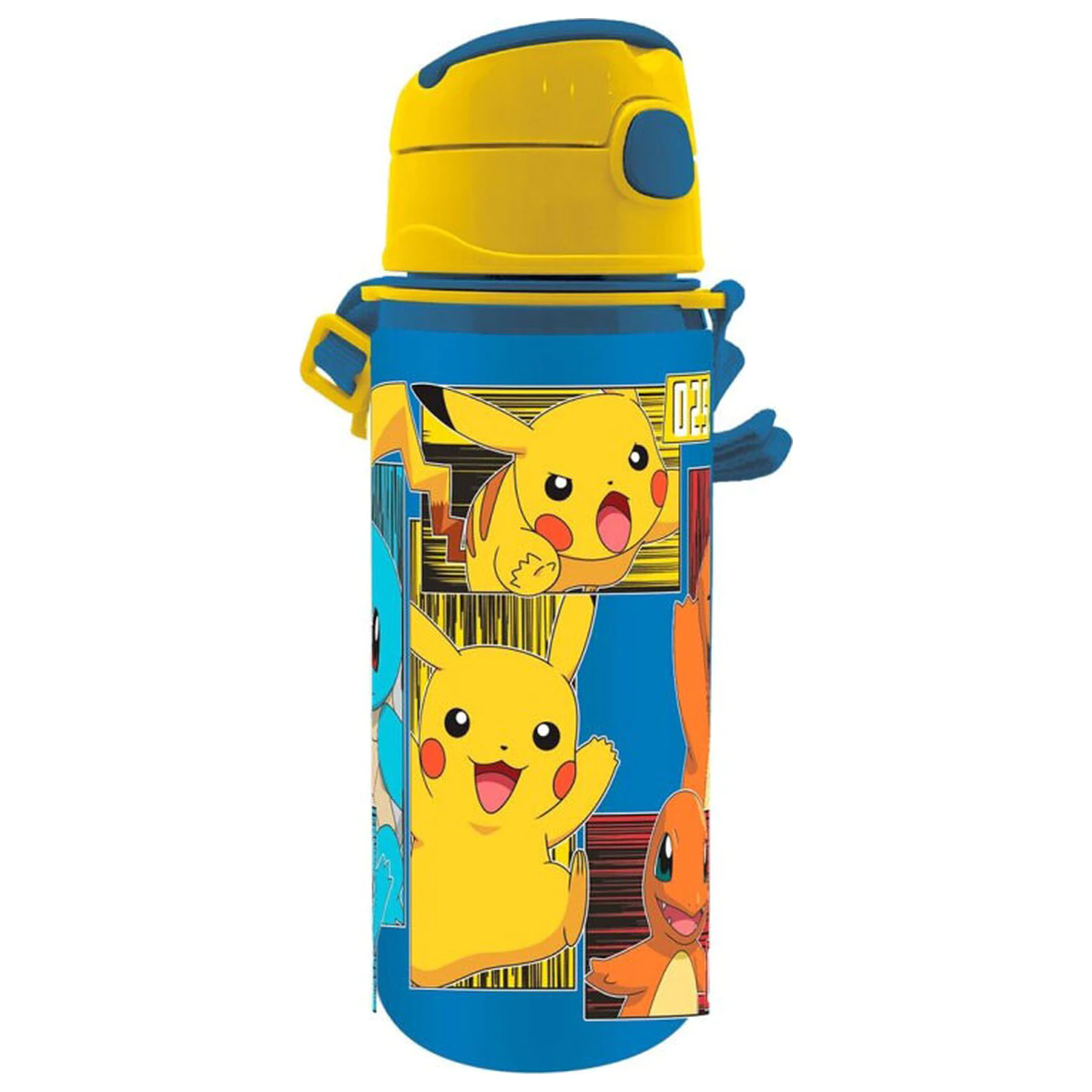 Pokémon Electric alumínium szívószálas kulacs akasztóval 600 ml termékfotó