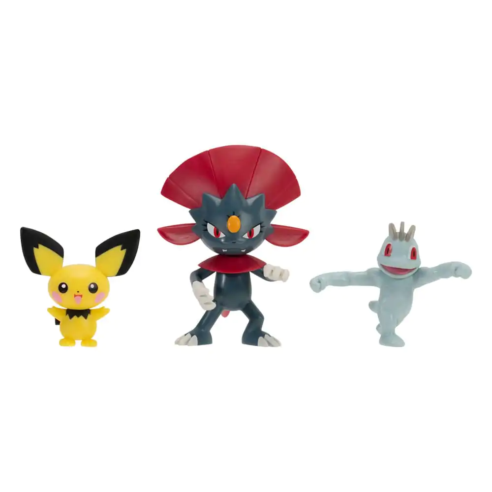 Pokémon First Partner Battle 3 db-os figura csomag Pichu, Machop, &amp; Weavile termékfotó