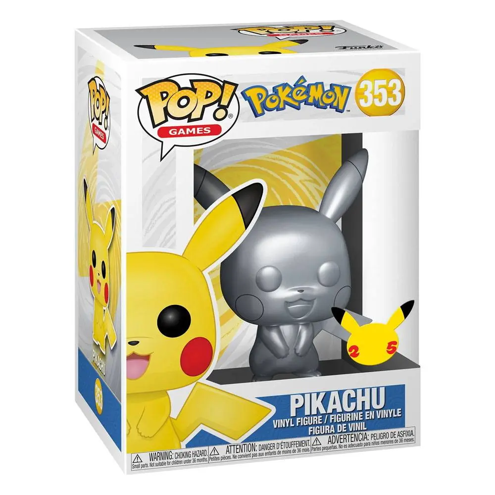 Pokemon Funko POP! Games Vinyl figura Pikachu Silver Edition 9 cm termékfotó