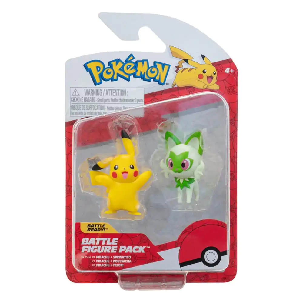 Pokémon Gen IX Battle Pikachu & Sprigatito  2 db-os Mini figura csomag 5 cm termékfotó