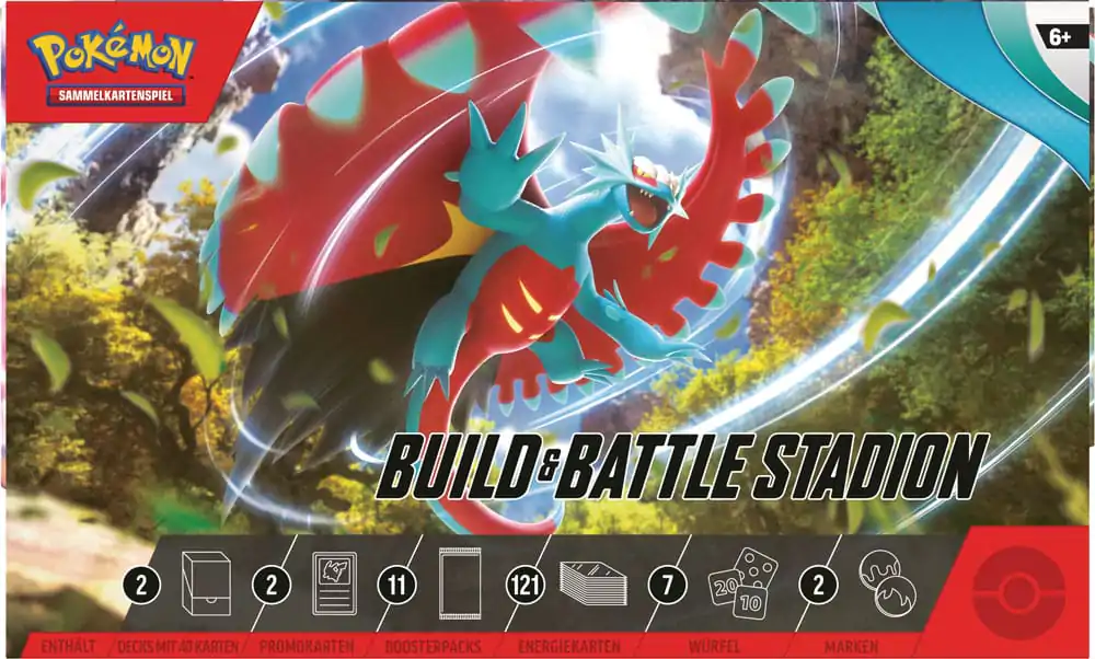 Pokémon KP04 Karmesin&Purpur Miraidon EX Build & Battle Stadium német nyelvű termékfotó