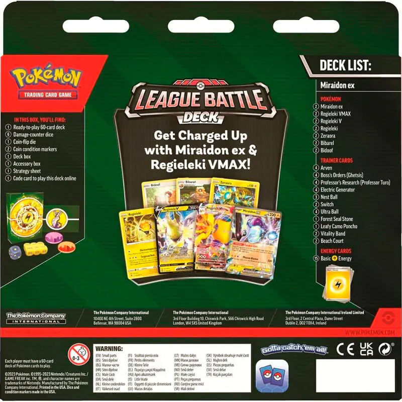 Pokemon League Battle Deck Miraidon Ex collectible kártyajáték angol nyelvű termékfotó