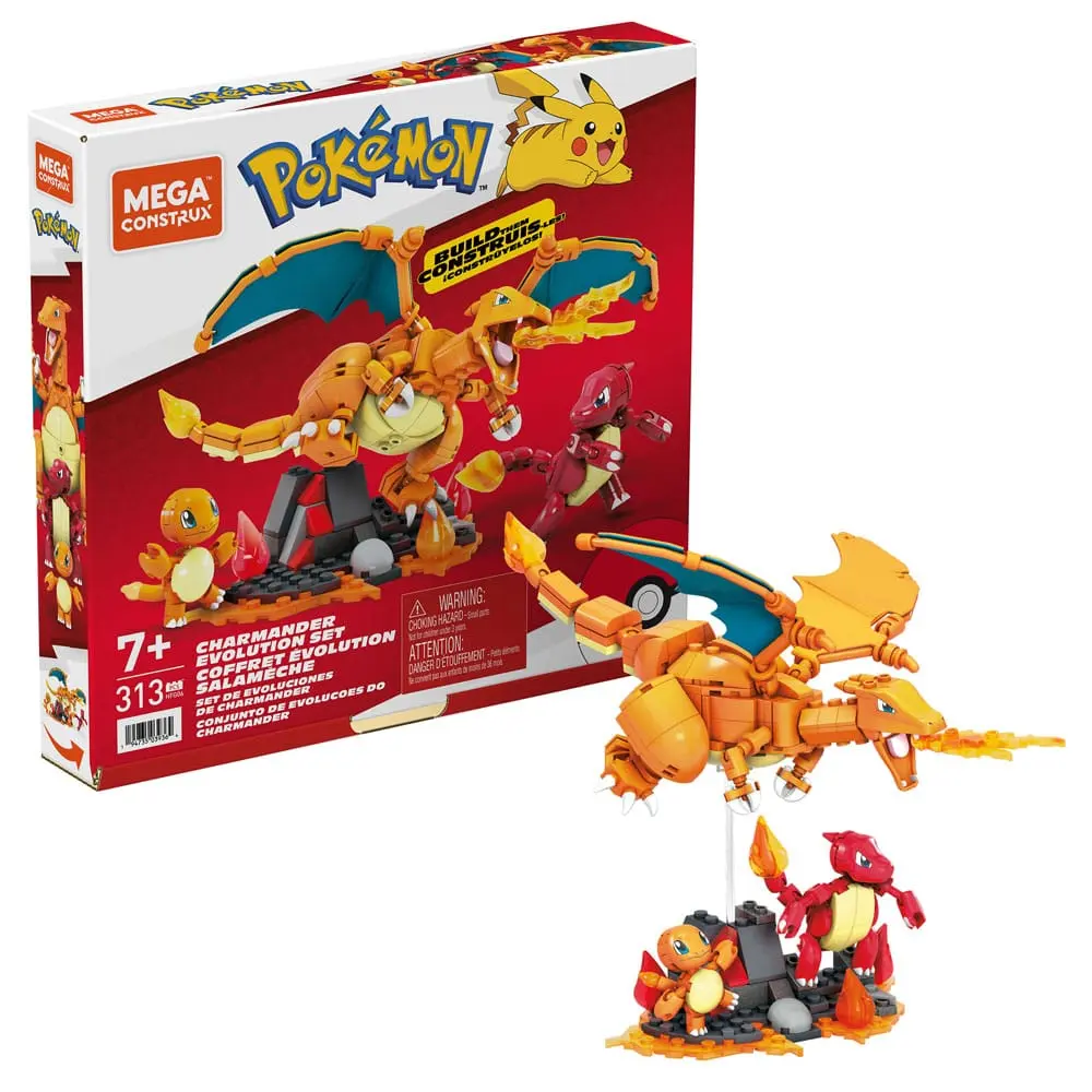 Pokémon Mega Construx Bauset Glumanda Evolutionsset termékfotó