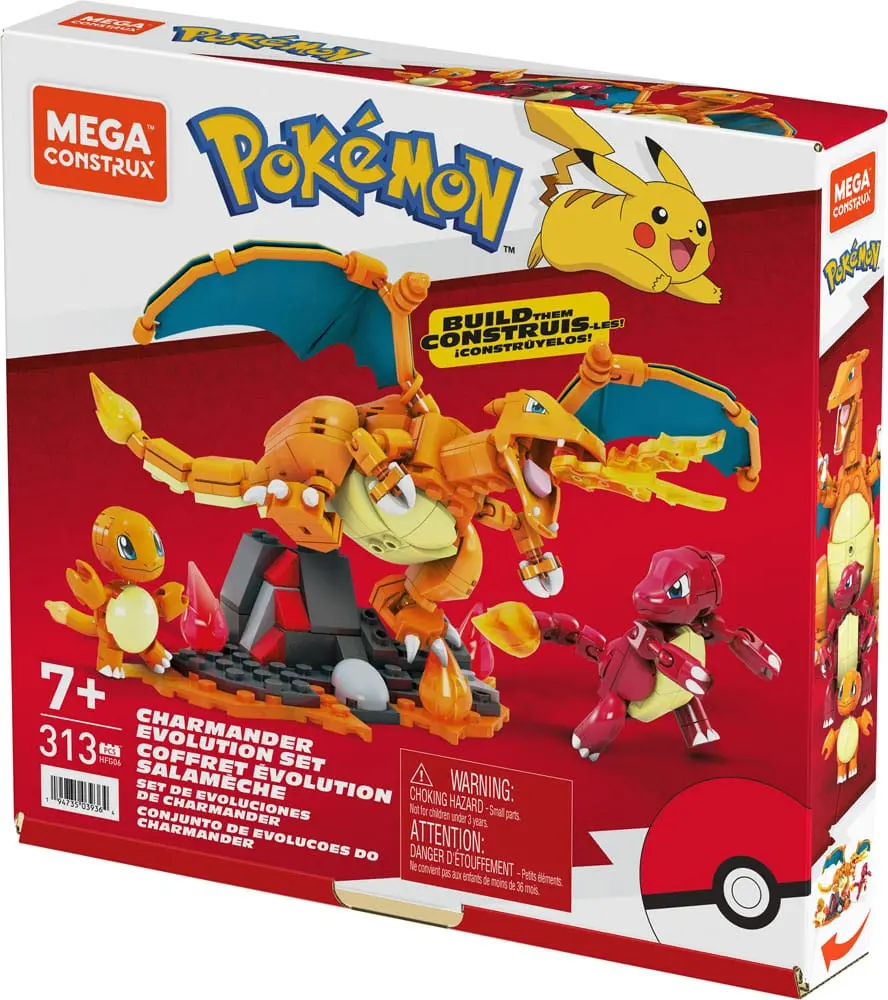 Pokémon Mega Construx Bauset Glumanda Evolutionsset termékfotó