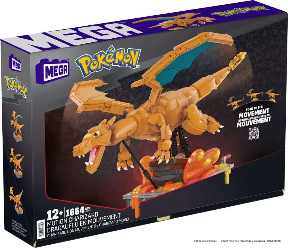 Pokémon Mega Construx Motion Charizard építőjáték csomag 30 cm termékfotó