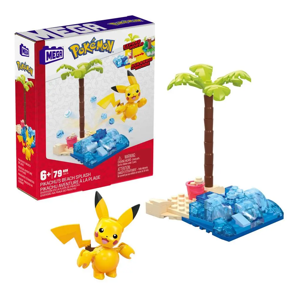 Pokémon Mega Construx Pikachu's strand Splash építőjáték csomag termékfotó