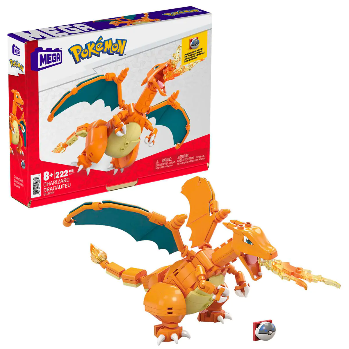 Pokémon Mega Construx Wonder Builders Construction Set Charizard 10 cm termékfotó